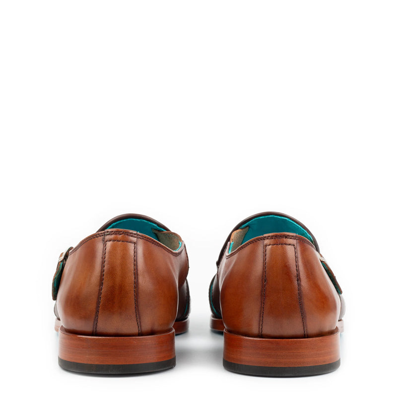 Men Green/Black Textured Leather Peshawari Comfort Sandals