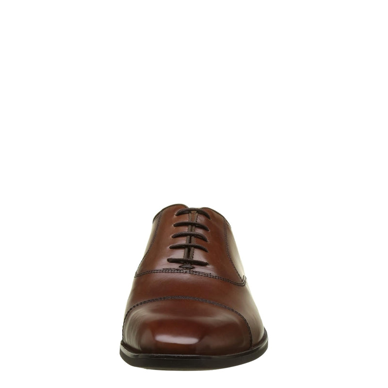 Men Solid Leather Lace-Up Oxford Shoes