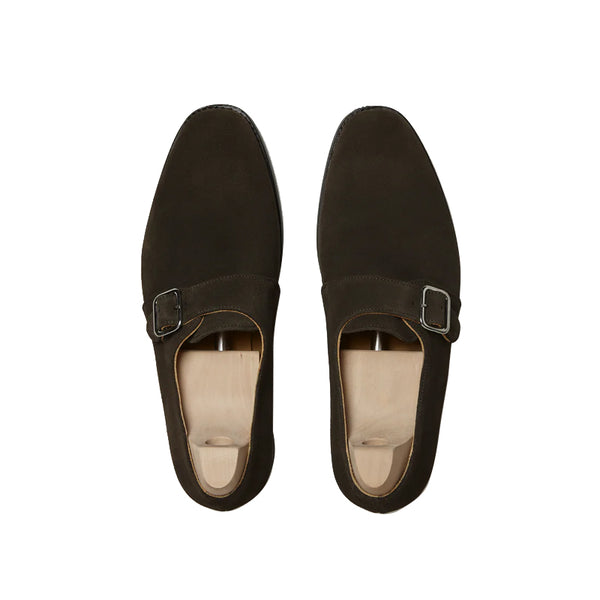 Men s Handcrafted Suede Single Strap Monk Shoe