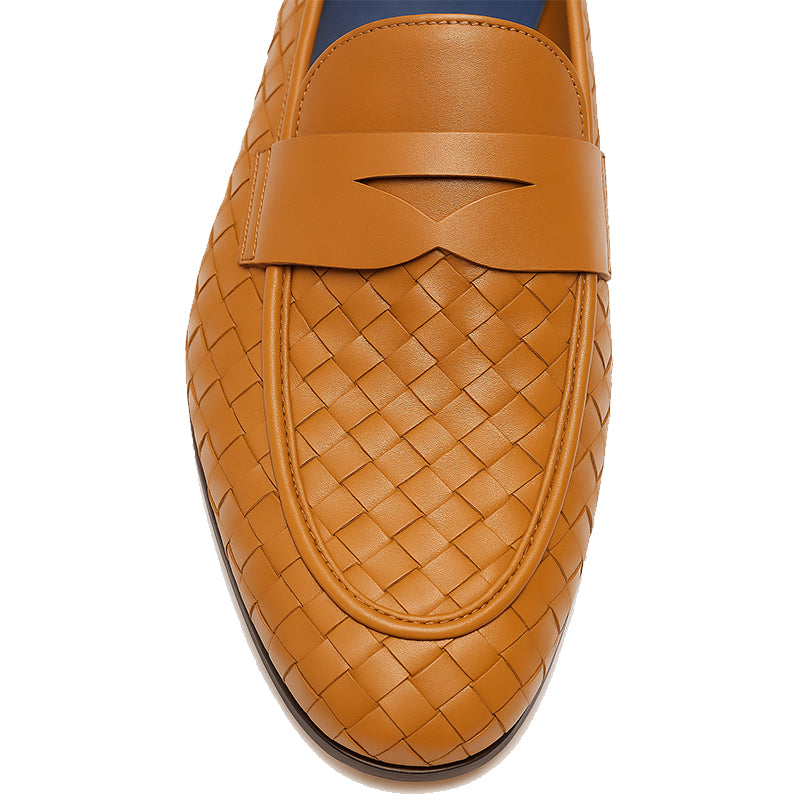 Woven Texture Leather Loafer for Men