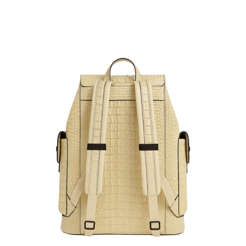 Italain Croco Leather Casual Travel Backpack