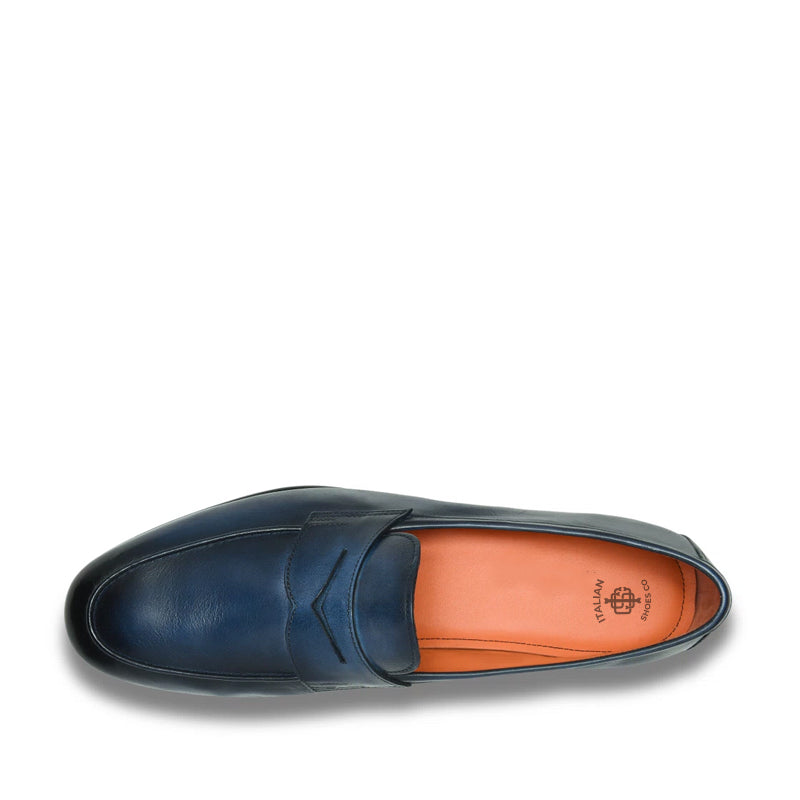 Penny Solid Leather Carlo Black Loafer