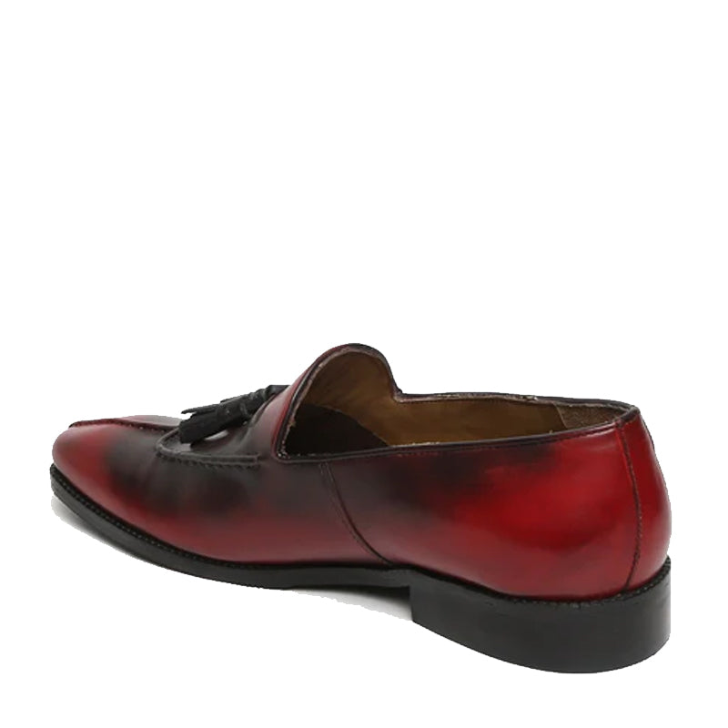 Men Slip On Leather Blue Black Tassel Loafer