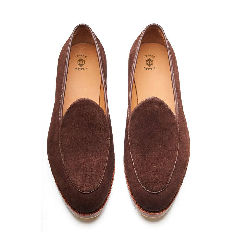 Belgian Loafer Suede Leather Summer Classis Brown