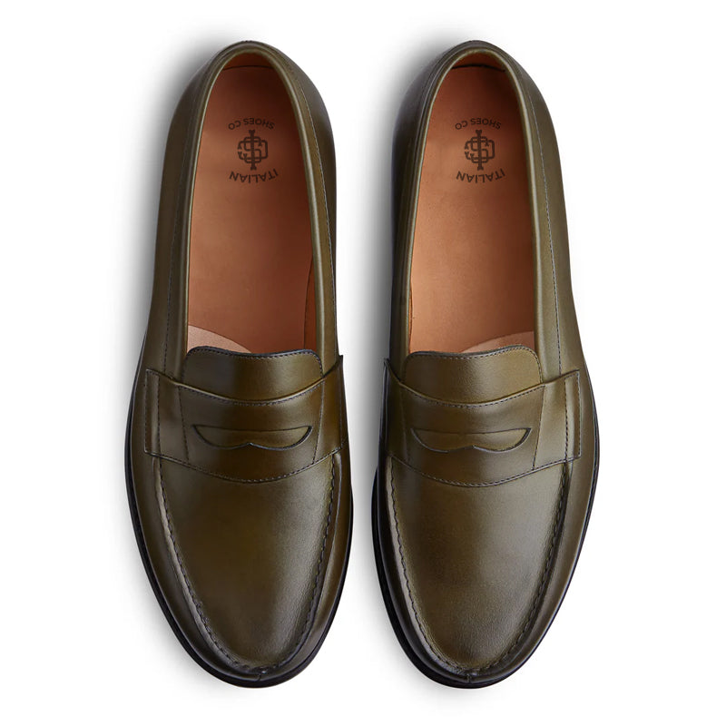 Classic Leather Black Penny Loafer For Men