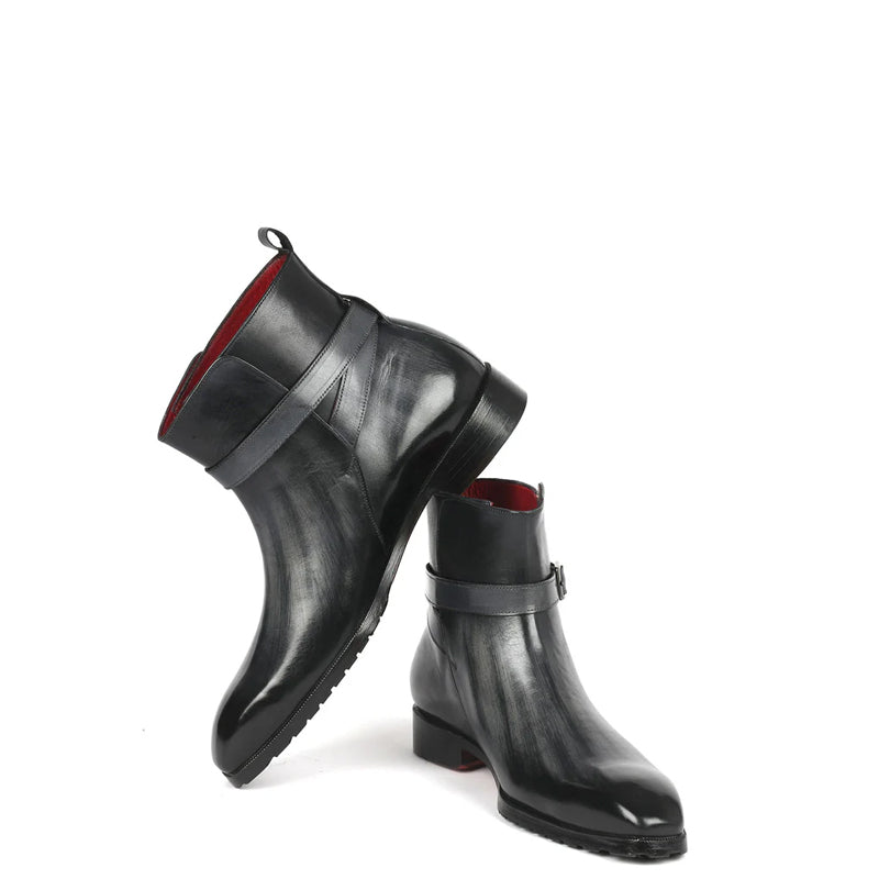 Patina Hand Painted Leather Jodhpur Boot Black and Grey
