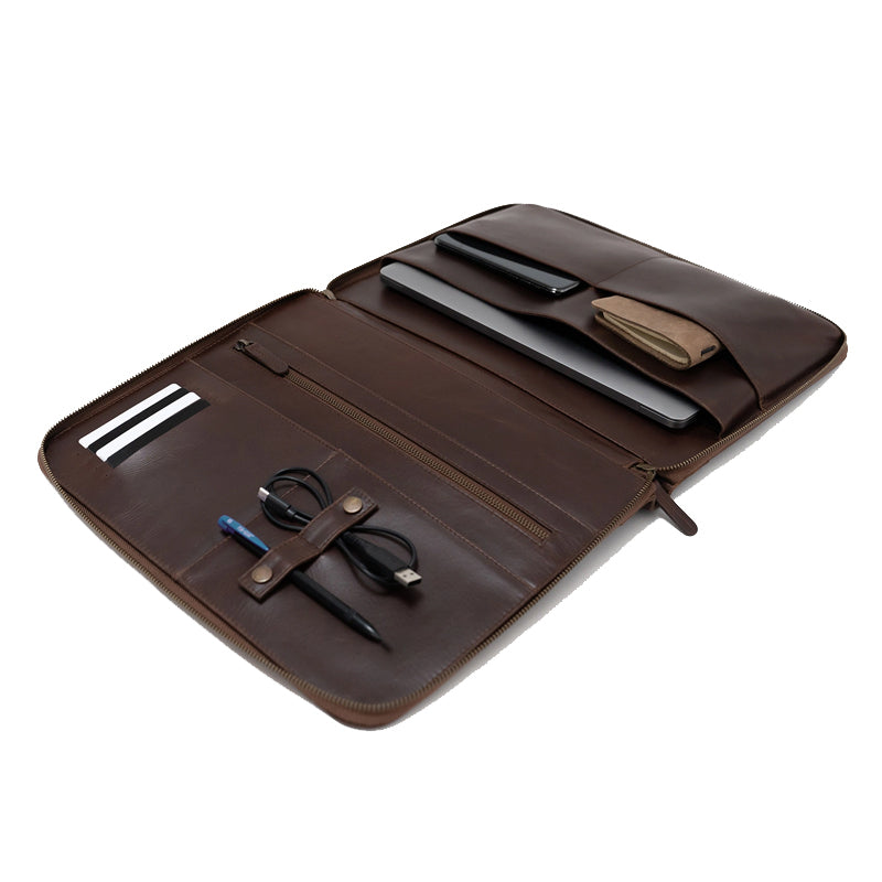 The Eclectic Leather Brown Folio Organizer