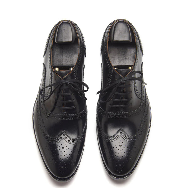 Men Lace Up Leather Wingtip Oxford Burgundy Shoe