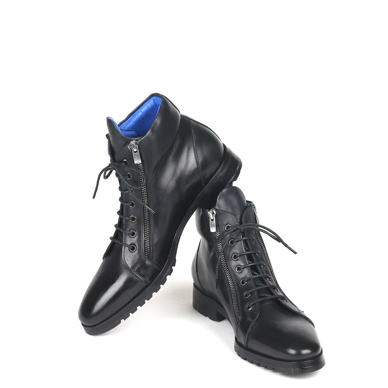 Men Custom Handmade Leather Side Zipper Ankle Boot Tan