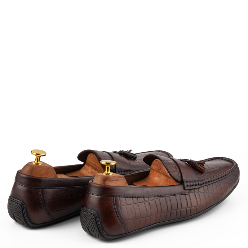 Premium Handmade Solid Leather Tassel Black Loafer