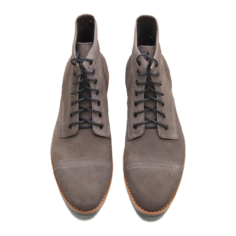 Men Solid Mid-Top Suede Leather Ankle Boot Light Brown