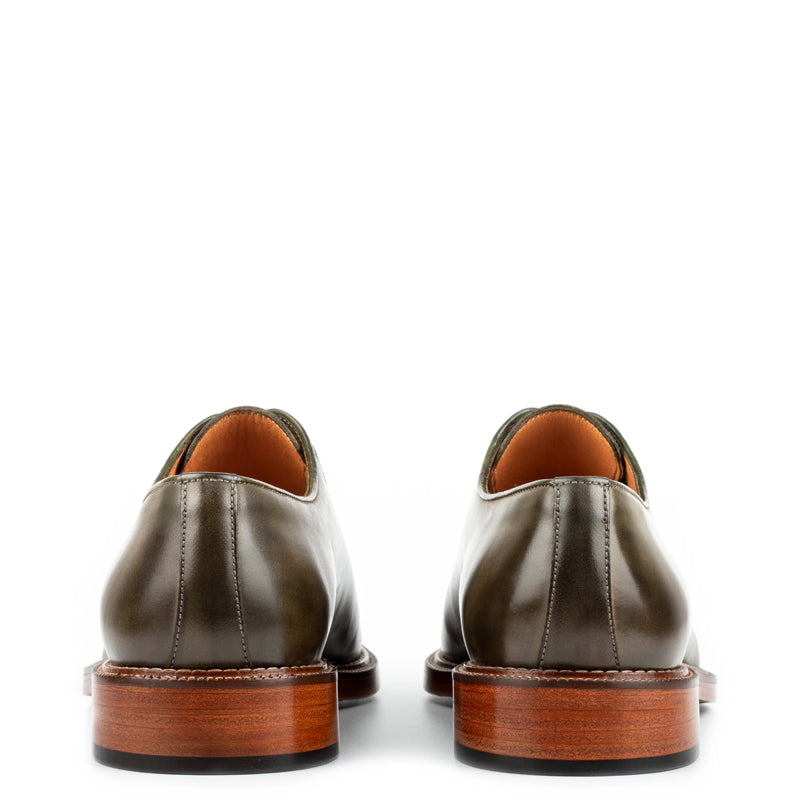Pure Leather Handmade Wholecut Oxford Shoe Olive Green
