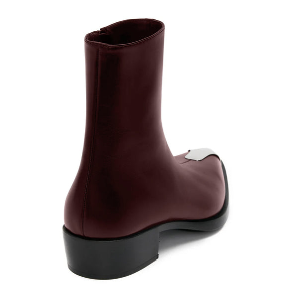 Punk Leather Boots Silver Toe