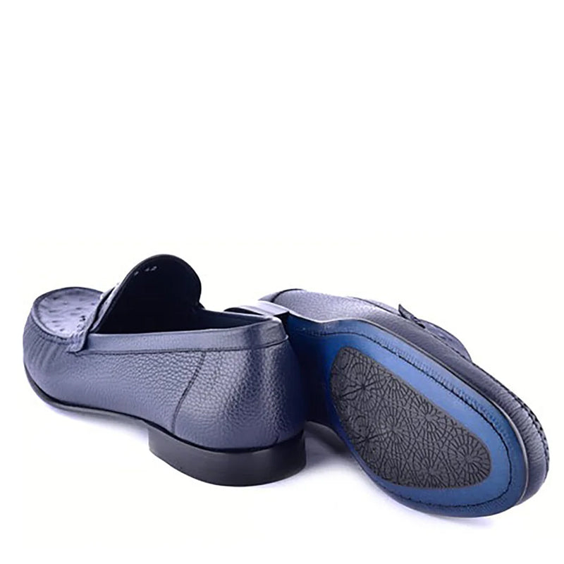 Exotic Ostrich Deer Skin Moccasins Loafers