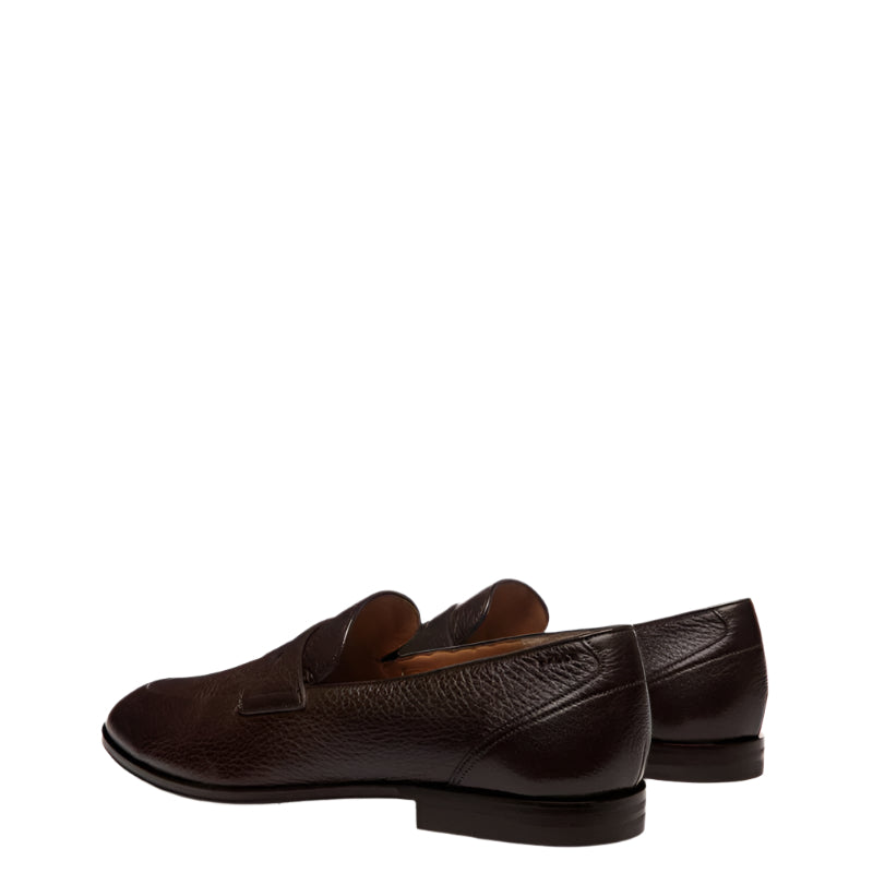 Classic Black Penny Loafer with Textured Leather
