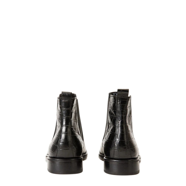 Alligator Textured Leather Boots
