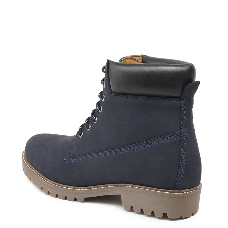 Urban Leather Lace-Up High Ankle Boot Blue