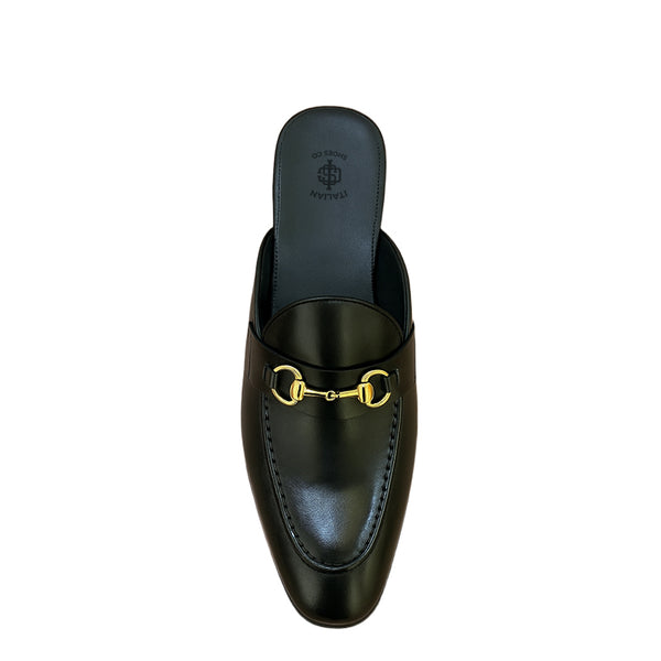 Noir Glide Leather Mule