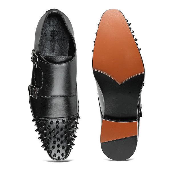Men Solid Leather Double Monkstrap Shoe