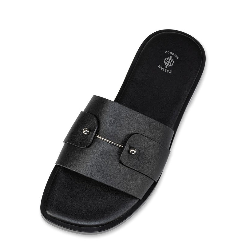 Men Slip On Brown Leather Comfort Sandal