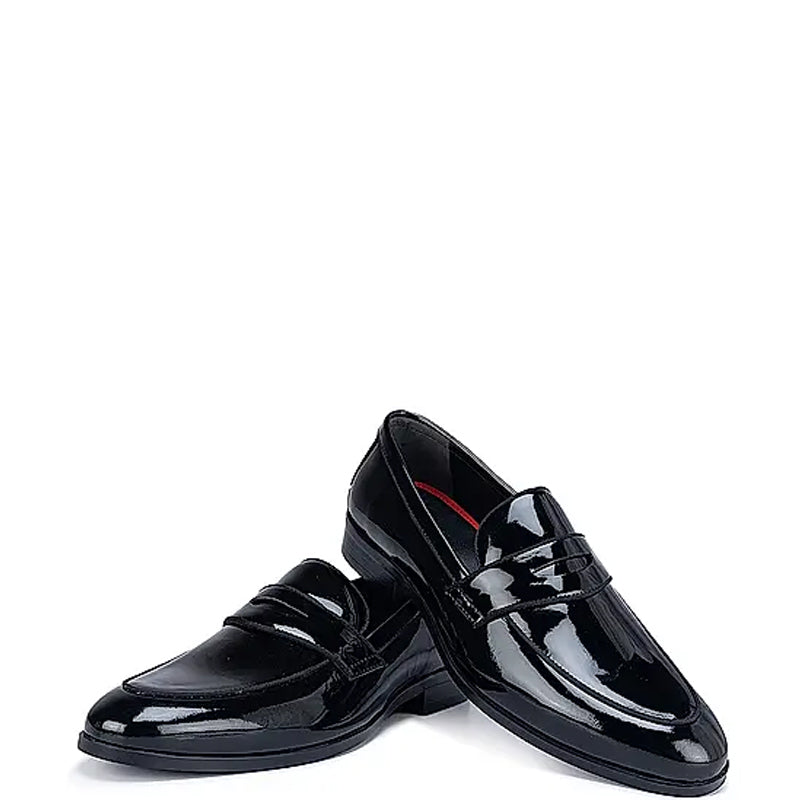 Patent Shiny Leather Plain Black Loafer