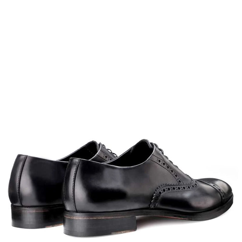 Polished Shiny Leather Black CapToe Oxford Shoe