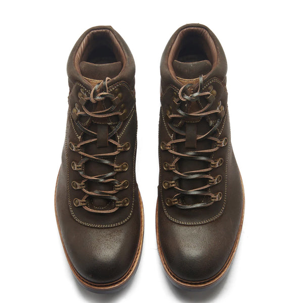 Leather Lace Up Mid Top Ankle Boots For Men
