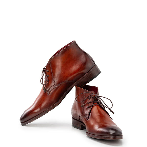 Men Custom Handmade Lace Up Leather Chukkas Boots