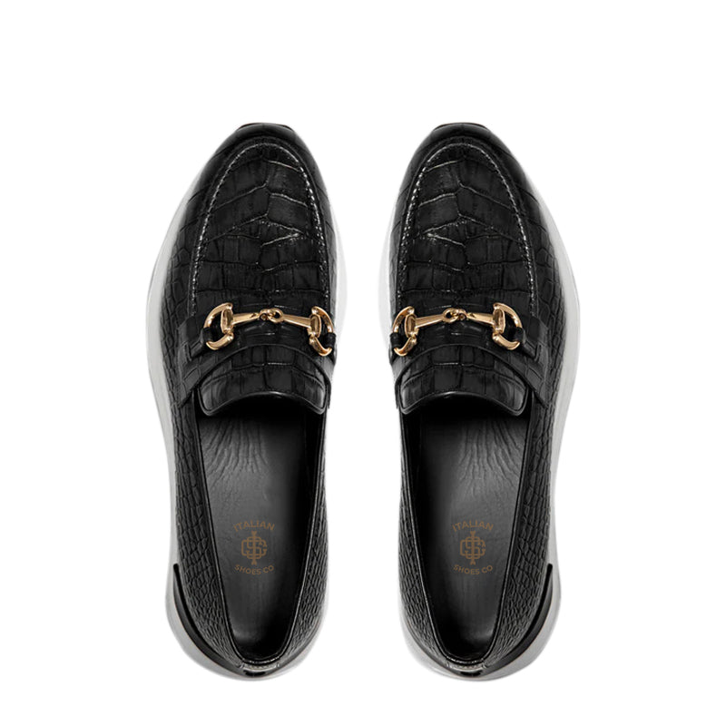 Crocodile Leather Loafer Men's Shoe