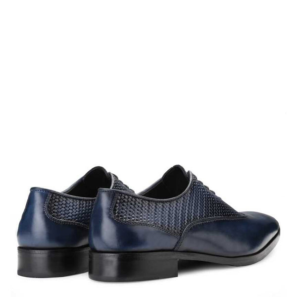 Men Dual Textured Solid Leather Oxford Shoe