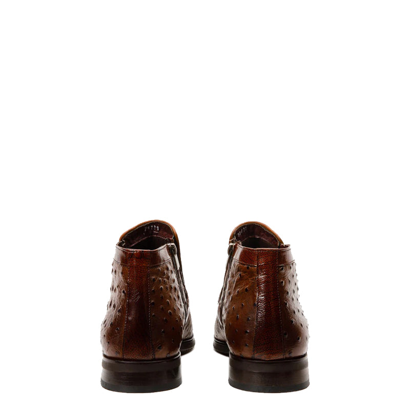 Black Leather Ankle Zip-Up Boot for Men