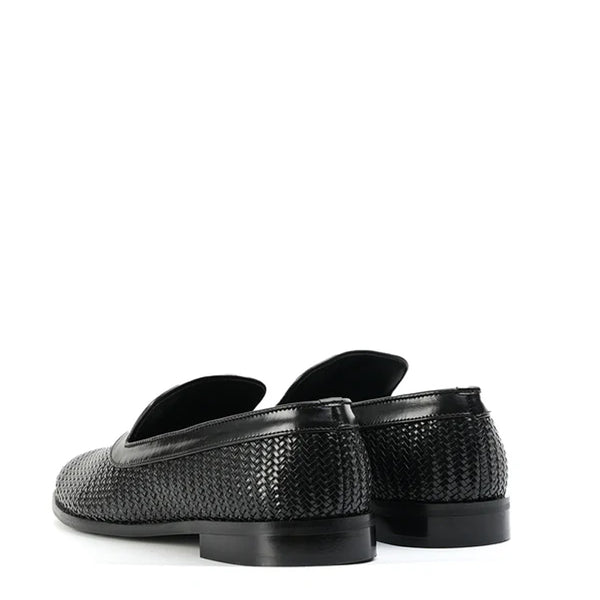 Woven Slip On Leather Loafer For Men