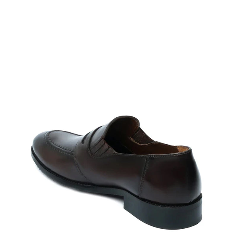 Blue Leather Penny Loafer For Men