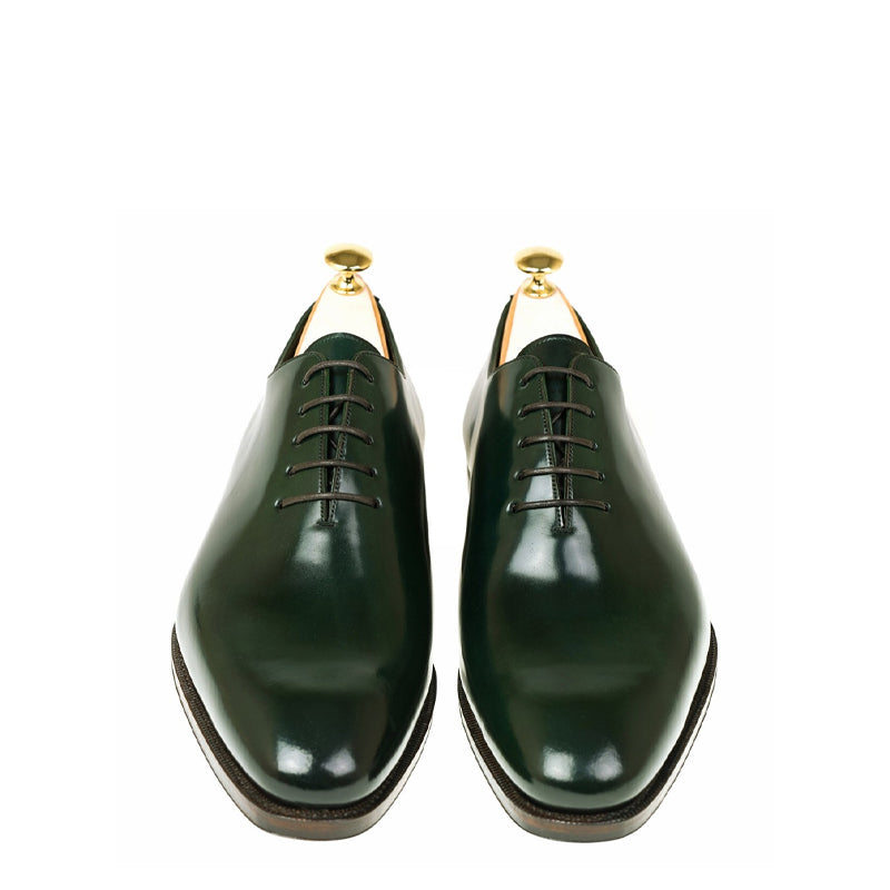 Polished Shiny Leather Wholecut Plain Oxford Shoes