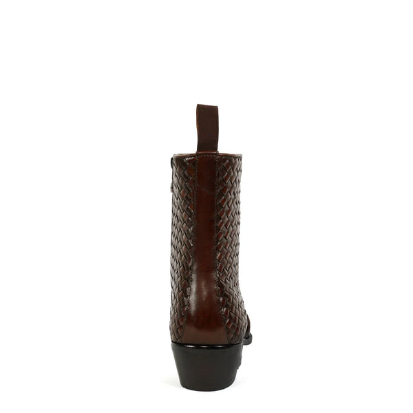 Premium Handwoven Leather Chelsea Cuban Boot