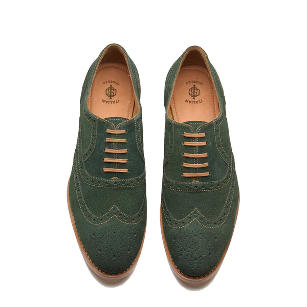 Men Suede Wingtip Leather Oxford Shoe