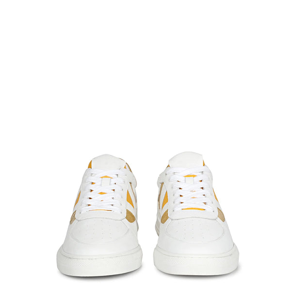 Leather Handcrafted Yellow Sneaker For Men