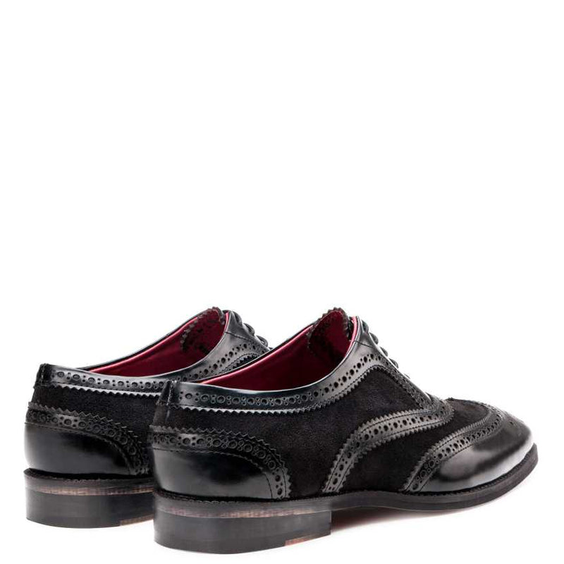 Wingtip Leather Oxford Black Shoe For Men