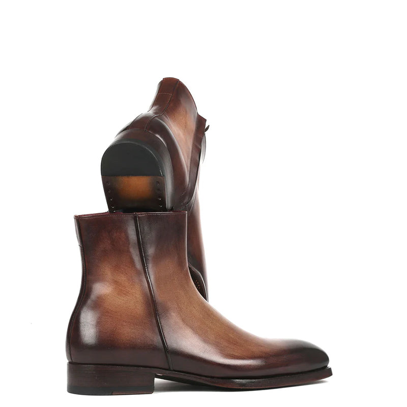 Pure Solid Leather Handmade Side-Zipper Boots