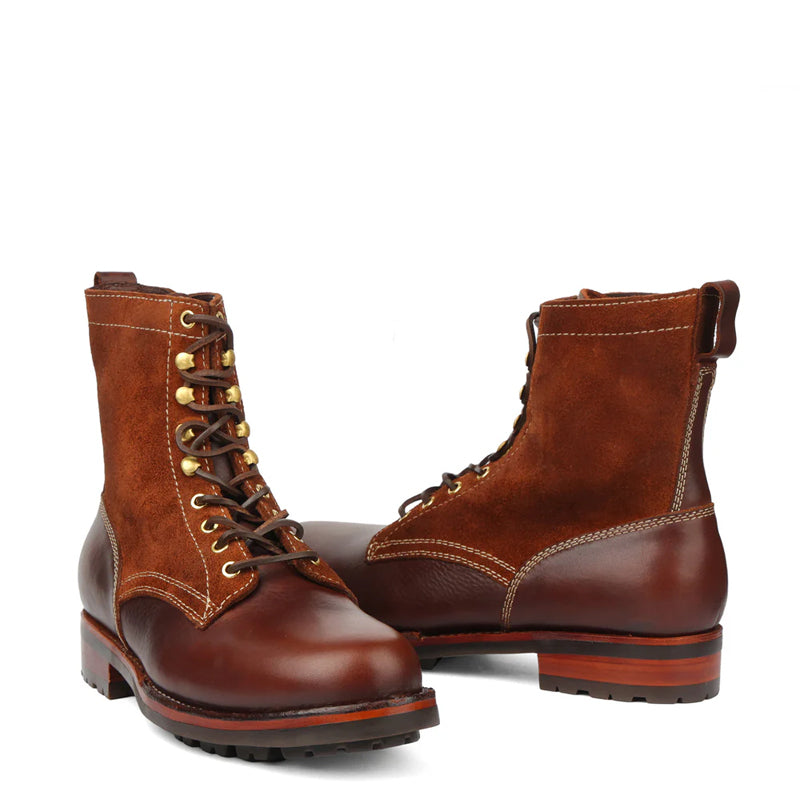Premium Leather Lace Up Combat Ankle Boots