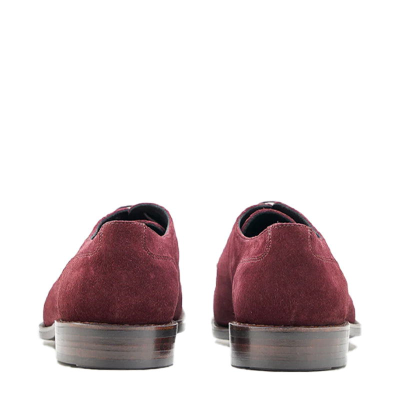 Men Suede Split Toe Leather Derby Burgundy Shoe