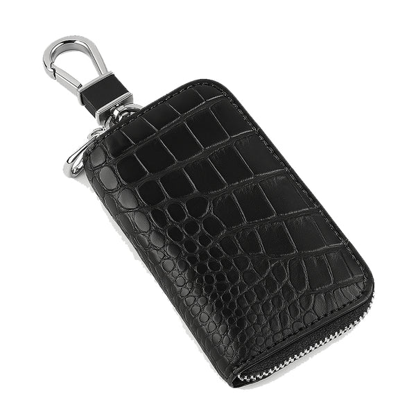 Croco Tan Mini Zipper Key Case Wallet