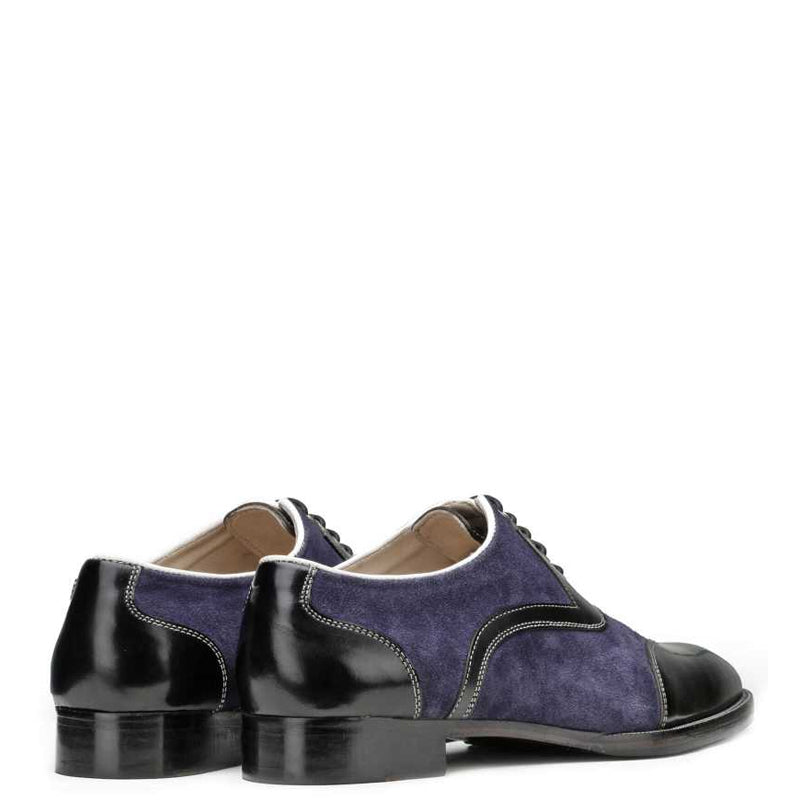 Men Navy and Black Patent Leather Oxford Shoe