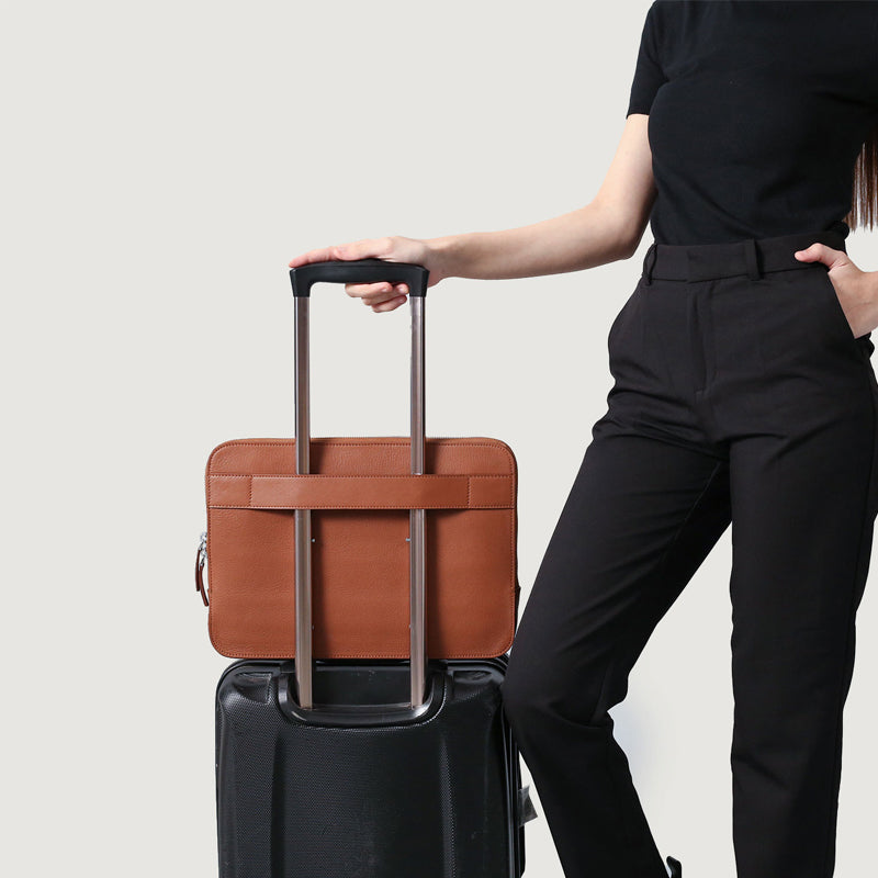 The Baxter Leather Brown Laptop Sleeve