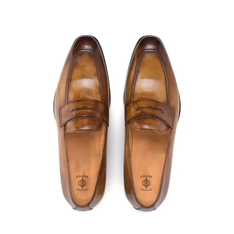 Classic Penny Shiny Leather Brown Loafer