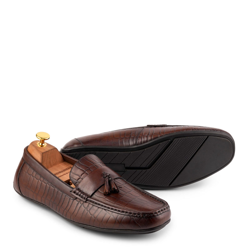 Premium Handmade Solid Leather Tassel Black Loafer