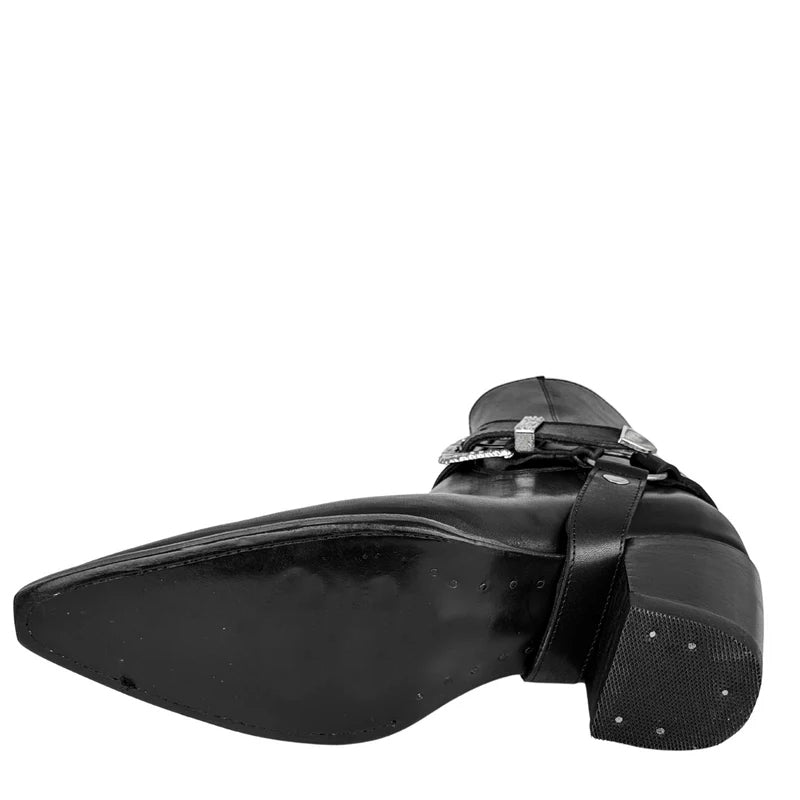 Leather High Heel Chelsea With Chain Boots