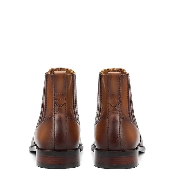 Mid Top Plain Leather Handmade Stylish Chelsea Boots