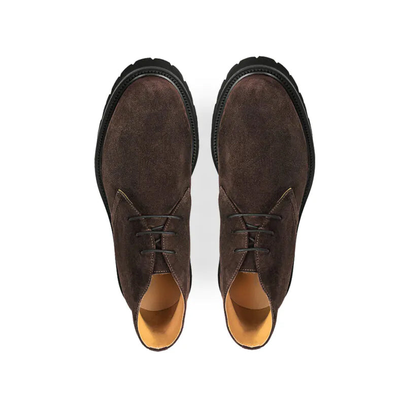 Suede Luxury Solid Leather Chukkas Boot Olive Green