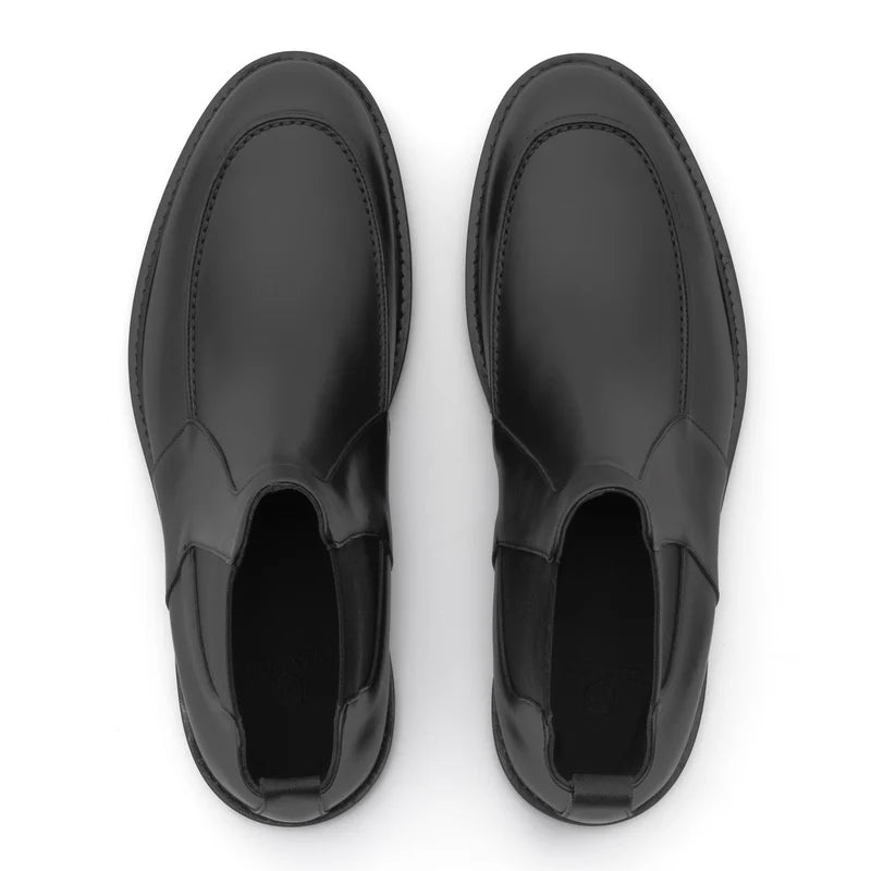 Mid-Top Luxury Fashion Leather Chelsea Boot Black